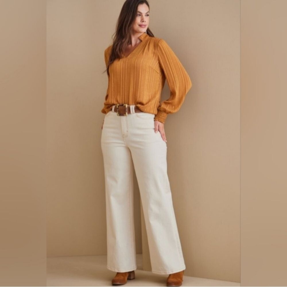 Soft Surroundings Cream Flare Leg Jeggings Pants Size XS